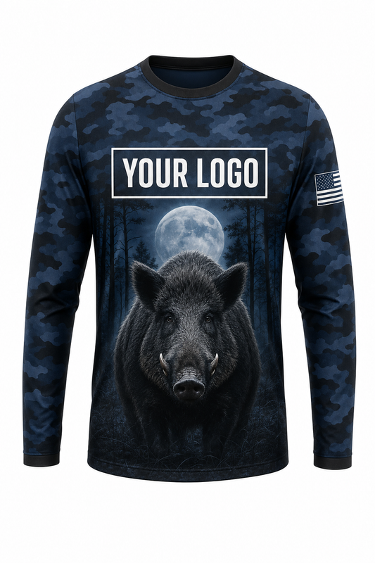 Hog Night Moon Hunting Guide Crew Uniform - custom company logo all-over-print uniform