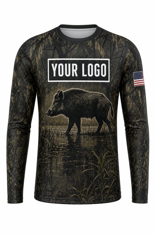 Hog Razorback Hunting Guide Crew Uniform - custom company logo all-over-print uniform