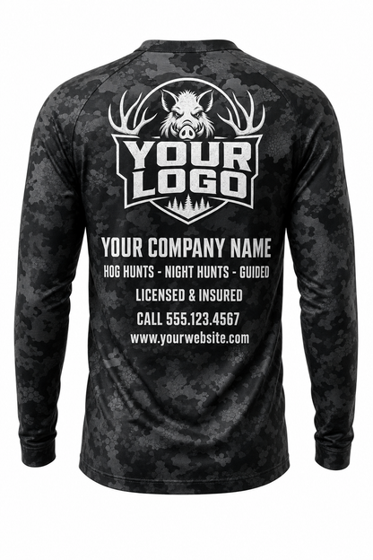 Hog Skull Tusks Hunting Guide Crew Uniform - custom company logo all-over-print uniform