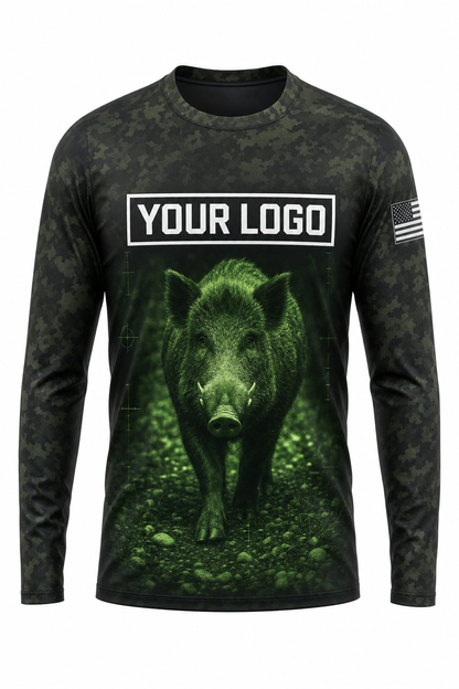 Hog Thermal Night Hunting Guide Crew Uniform - custom company logo all-over-print uniform