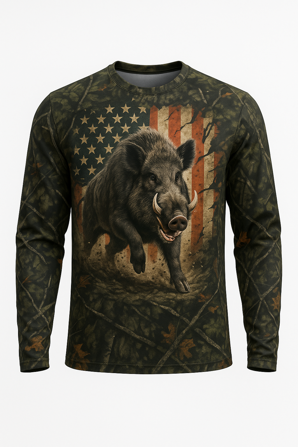 Wild Boar American Flag All-Over-Print Hog Shirt