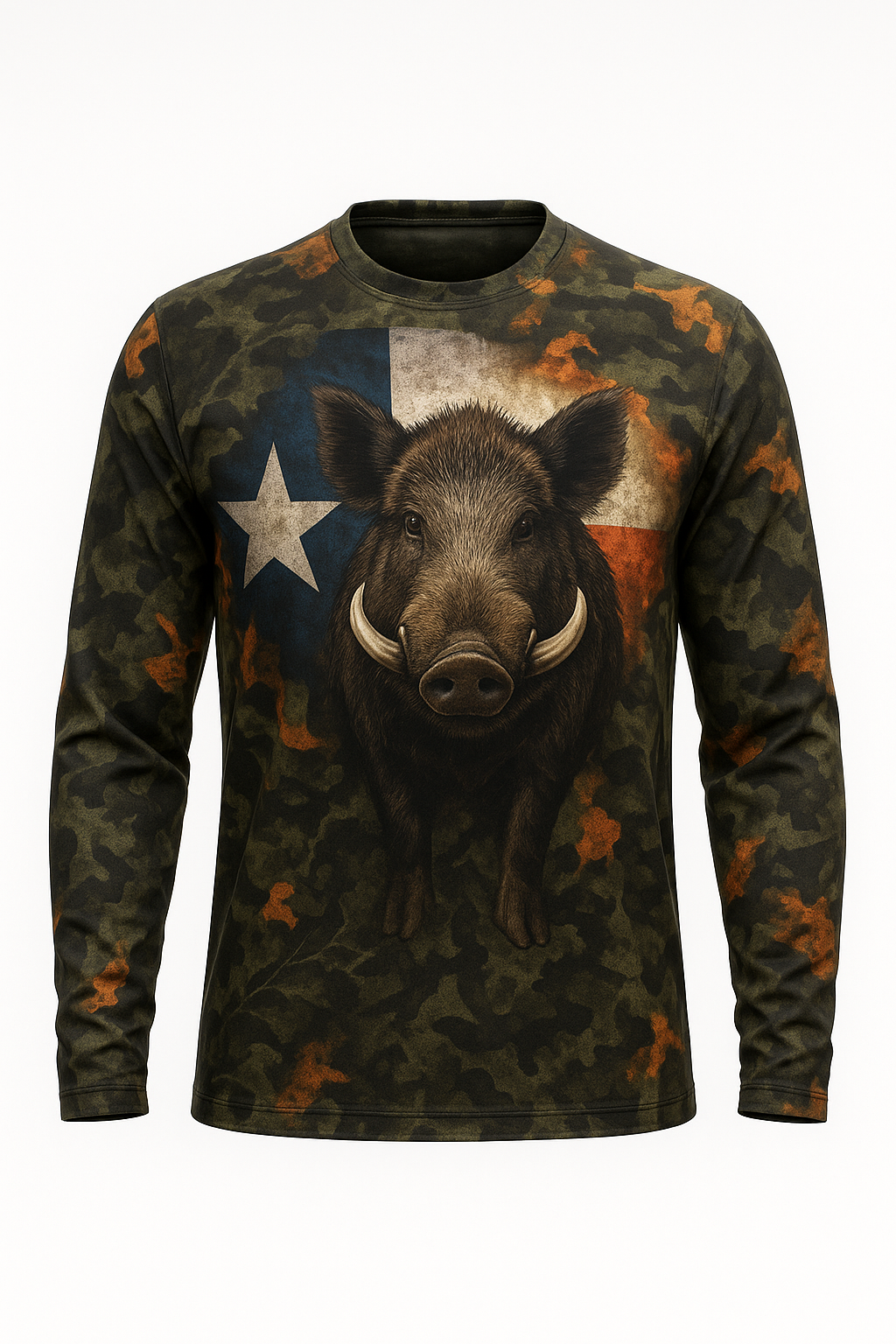 Wild Boar Texas Flag All-Over-Print Hog Shirt