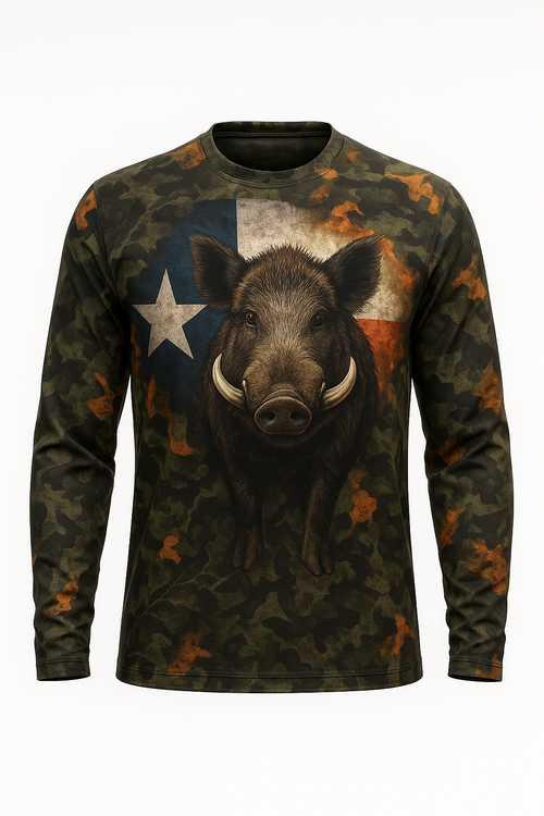 Wild Boar Texas Flag All-Over-Print Hog Shirt