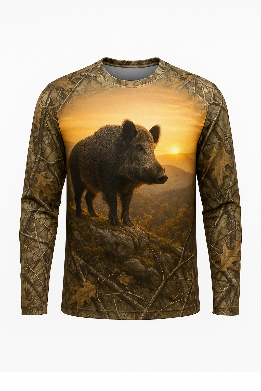 Mountain Boar Hunt all over print long sleeve hunting shirt