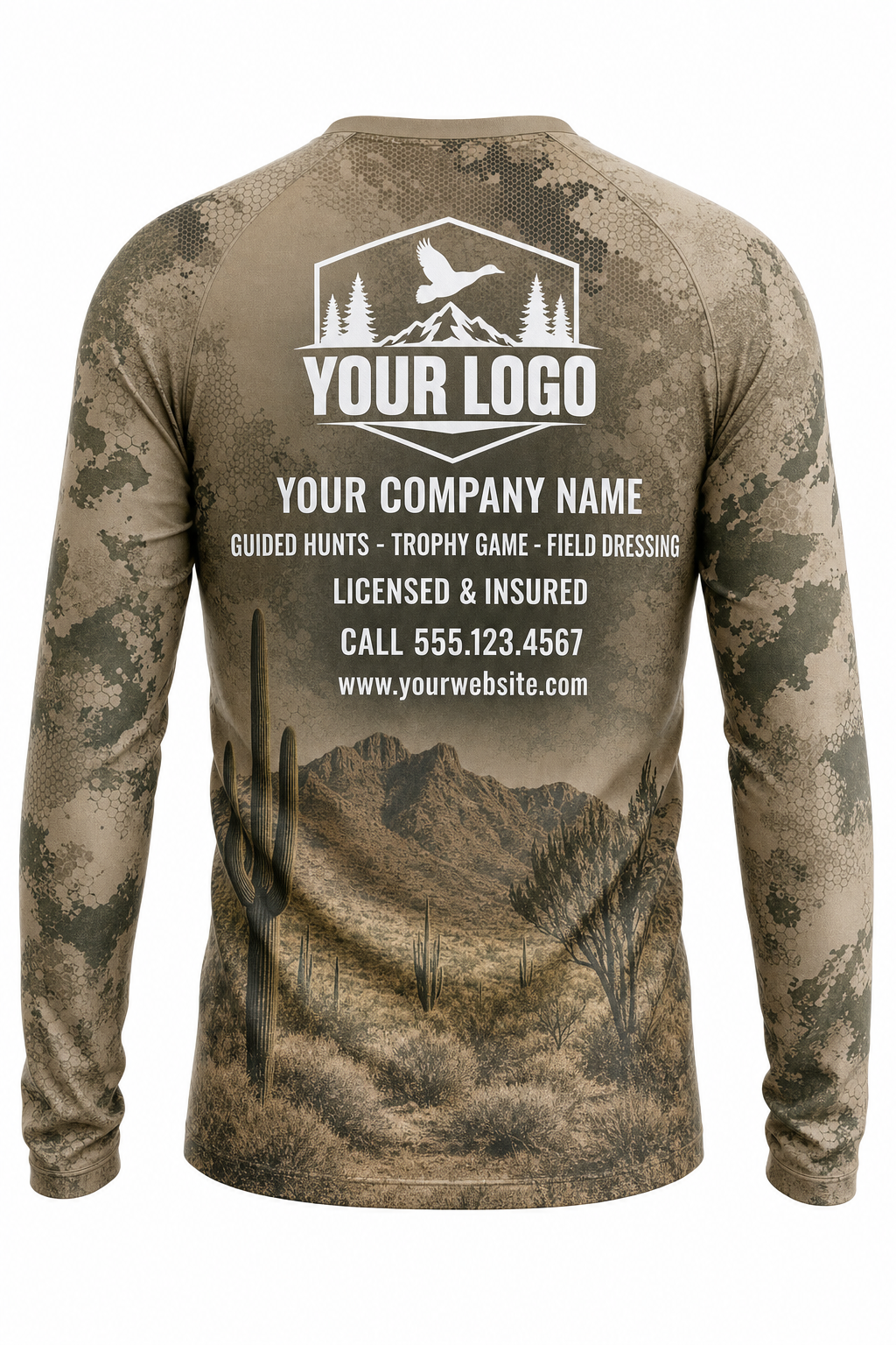 Javelina Hunting Guide Crew Uniform - custom company logo all-over-print uniform