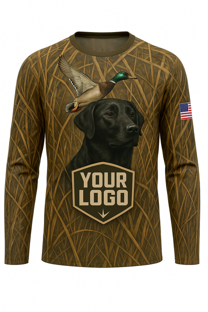 Black Lab and Mallard All-Over-Print Waterfowl Shirt