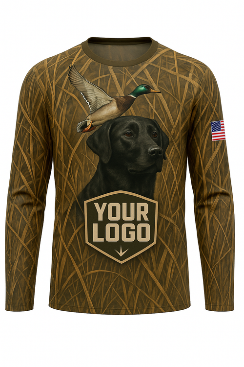 Black Lab and Mallard All-Over-Print Waterfowl Shirt