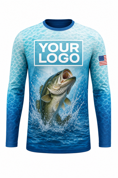 Largemouth Bass Fishing Charter Crew Uniform - custom company logo all-over-print uniform