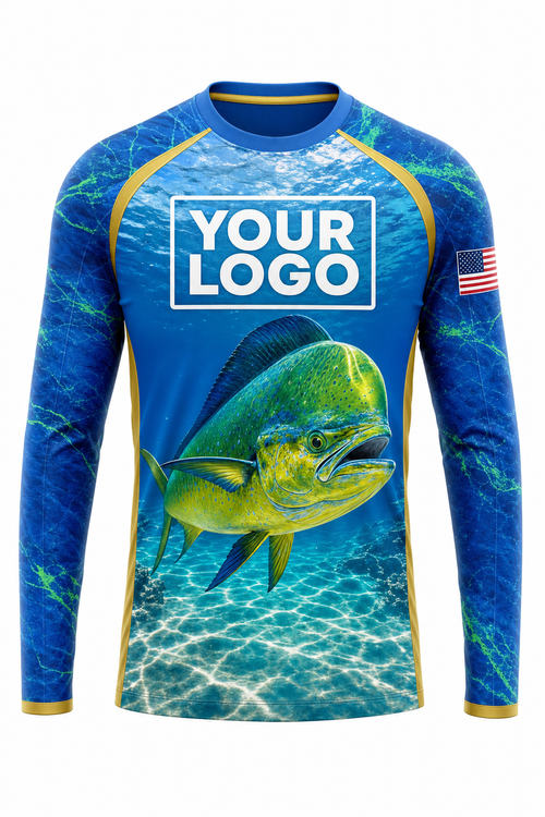 Mahi Mahi Fishing Charter Crew Uniform - custom company logo all-over-print uniform