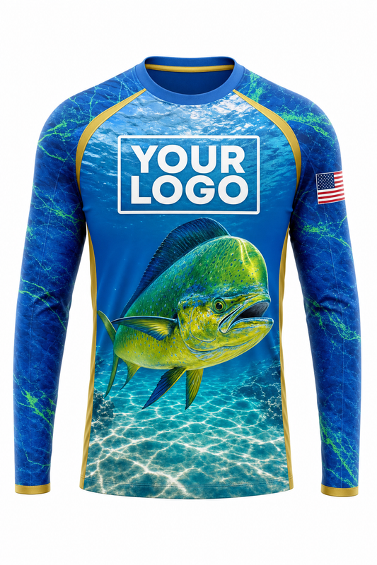 Mahi Mahi Fishing Charter Crew Uniform - custom company logo all-over-print uniform