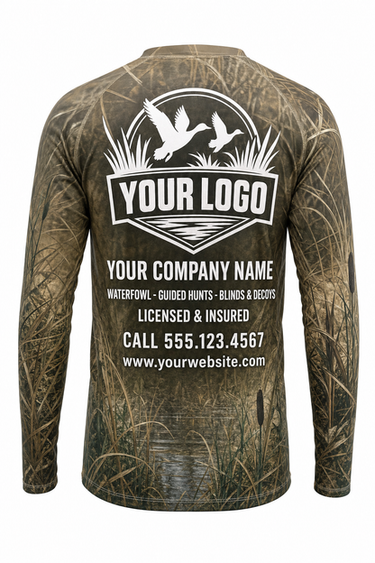 Mallard Duck Hunting Guide Crew Uniform - custom company logo all-over-print uniform