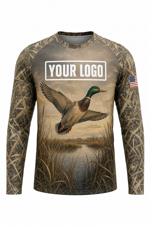 Mallard Duck Hunting Guide Crew Uniform - custom company logo all-over-print uniform