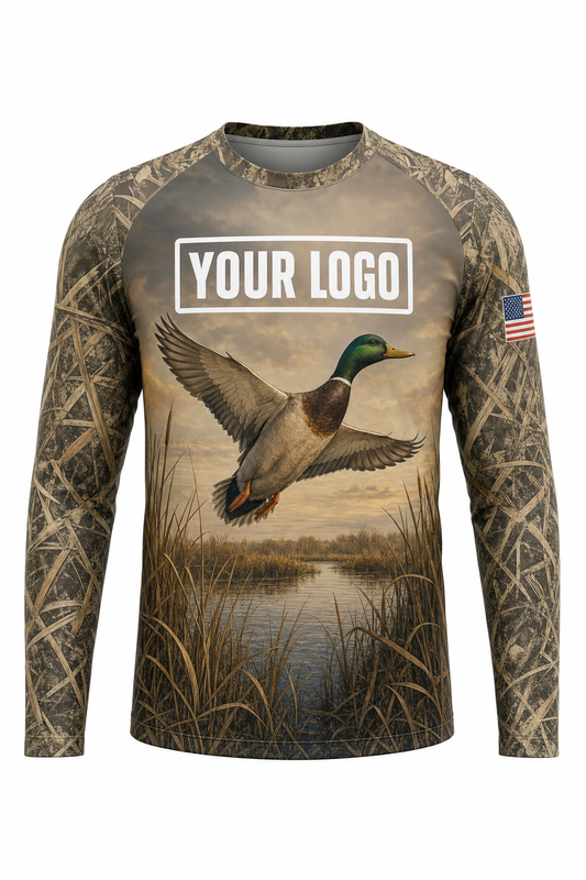Mallard Duck Hunting Guide Crew Uniform - custom company logo all-over-print uniform