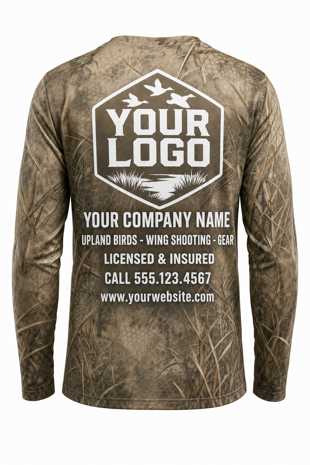 Mourning Dove Hunting Guide Crew Uniform - custom company logo all-over-print uniform