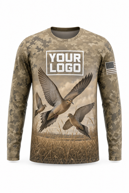 Mourning Dove Hunting Guide Crew Uniform - custom company logo all-over-print uniform