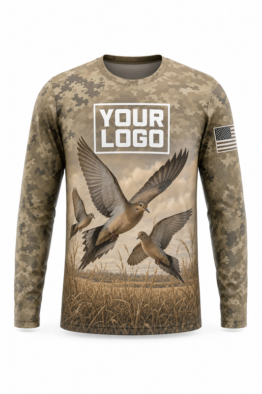 Mourning Dove Hunting Guide Crew Uniform - custom company logo all-over-print uniform