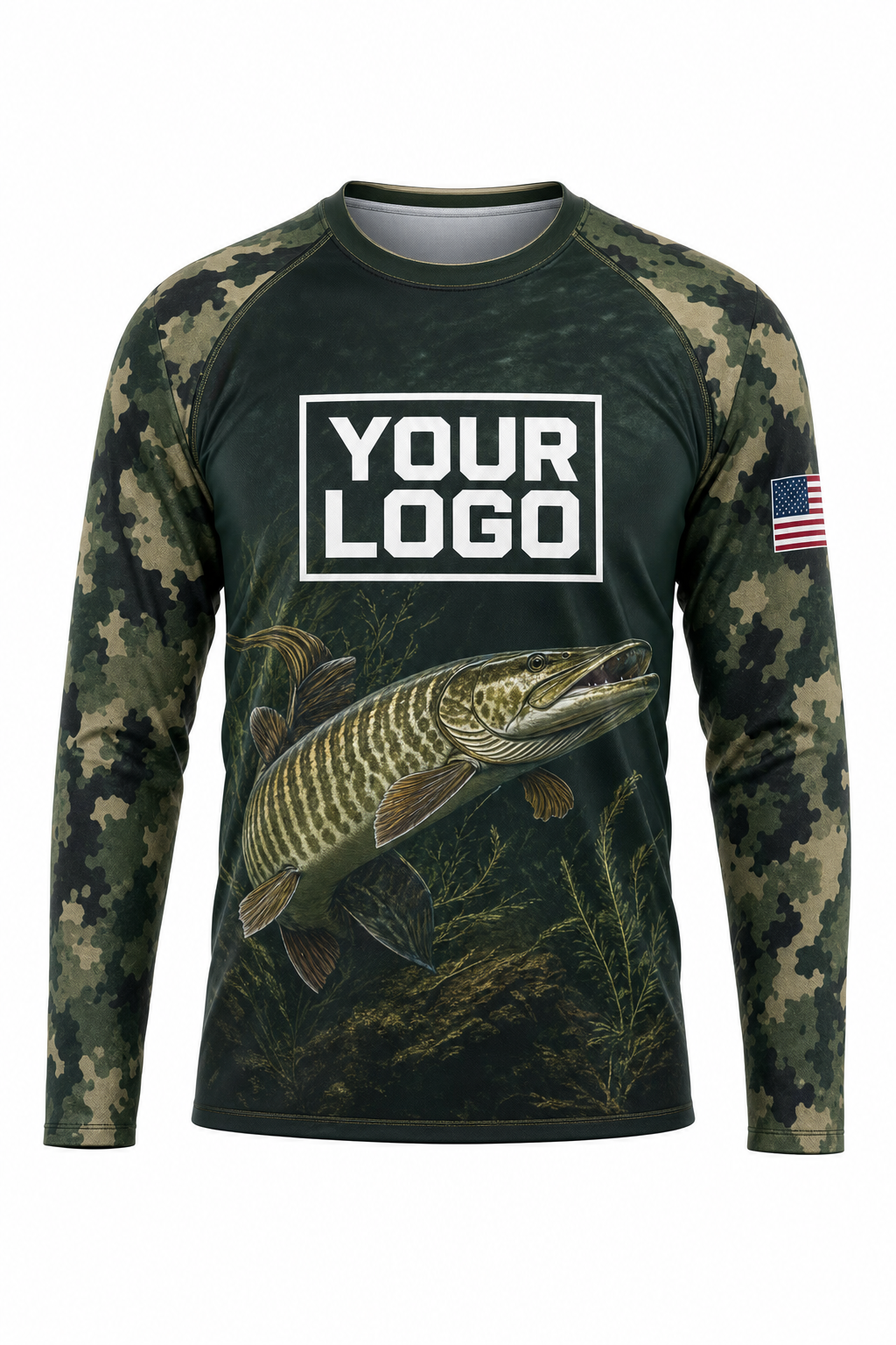 Muskie Fishing Charter Crew Uniform - custom company logo all-over-print uniform
