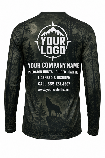 Raccoon Hunting Guide Crew Uniform - custom company logo all-over-print uniform