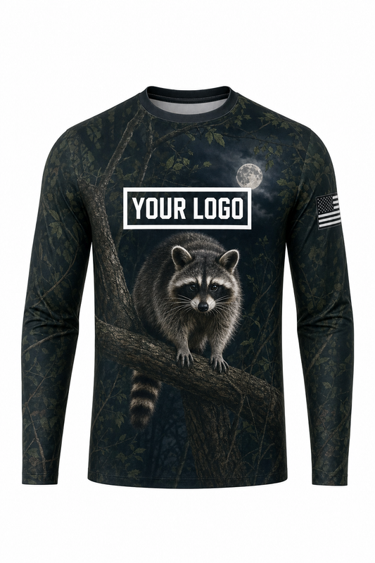 Raccoon Hunting Guide Crew Uniform - custom company logo all-over-print uniform