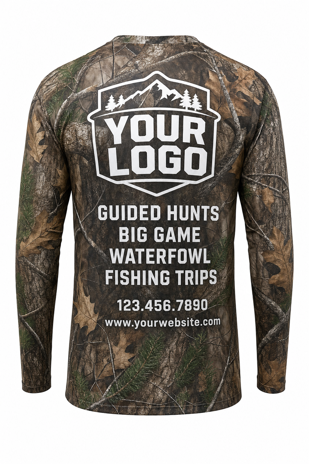 Realtree Camo Texture — Hunting-Guide Crew Uniform (Custom AOP)