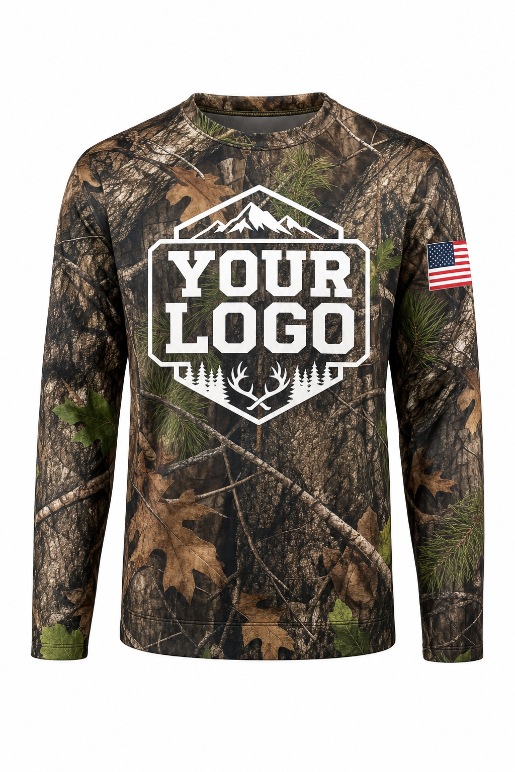 Realtree Camo Texture — Hunting-Guide Crew Uniform (Custom AOP)