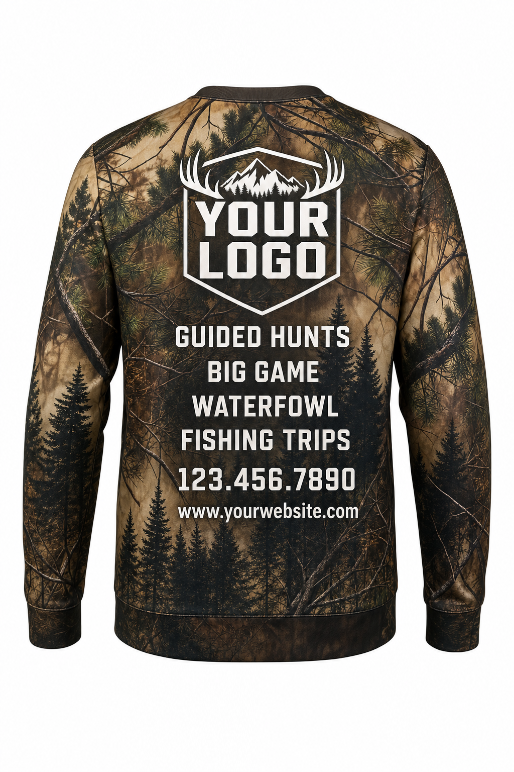 Realtree Pine Forest — Hunting-Guide Crew Uniform (Custom AOP)