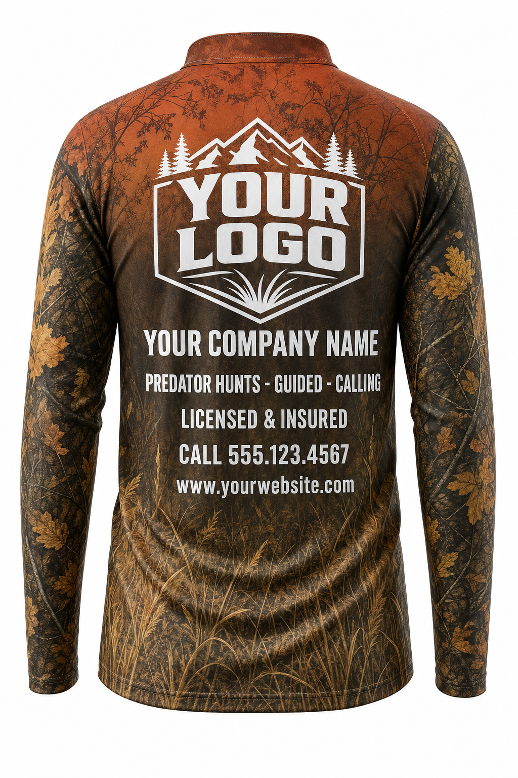 Red Fox Hunting Guide Crew Uniform - custom company logo all-over-print uniform