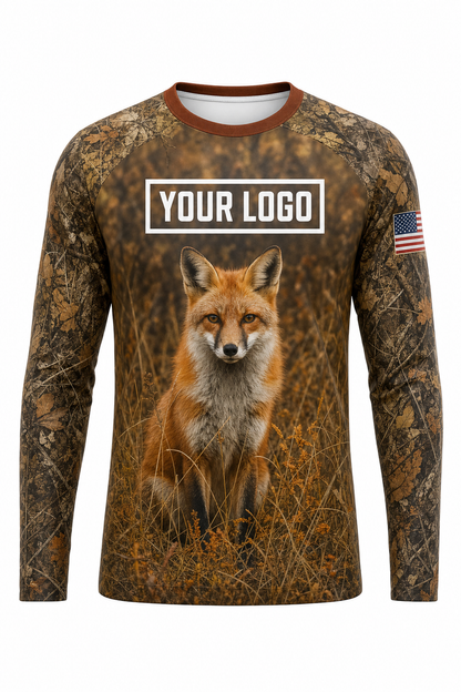 Red Fox Hunting Guide Crew Uniform - custom company logo all-over-print uniform