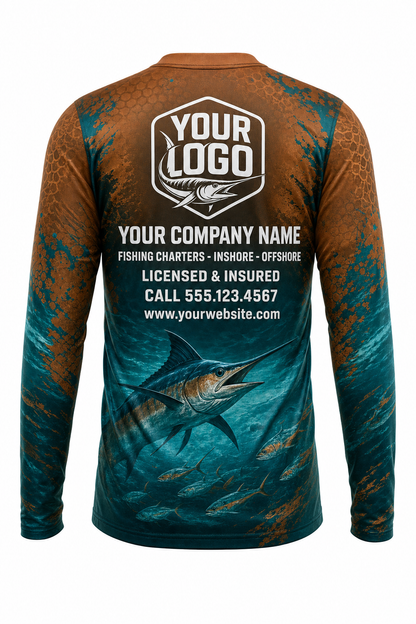 Redfish Fishing Charter Crew Uniform - custom company logo all-over-print uniform
