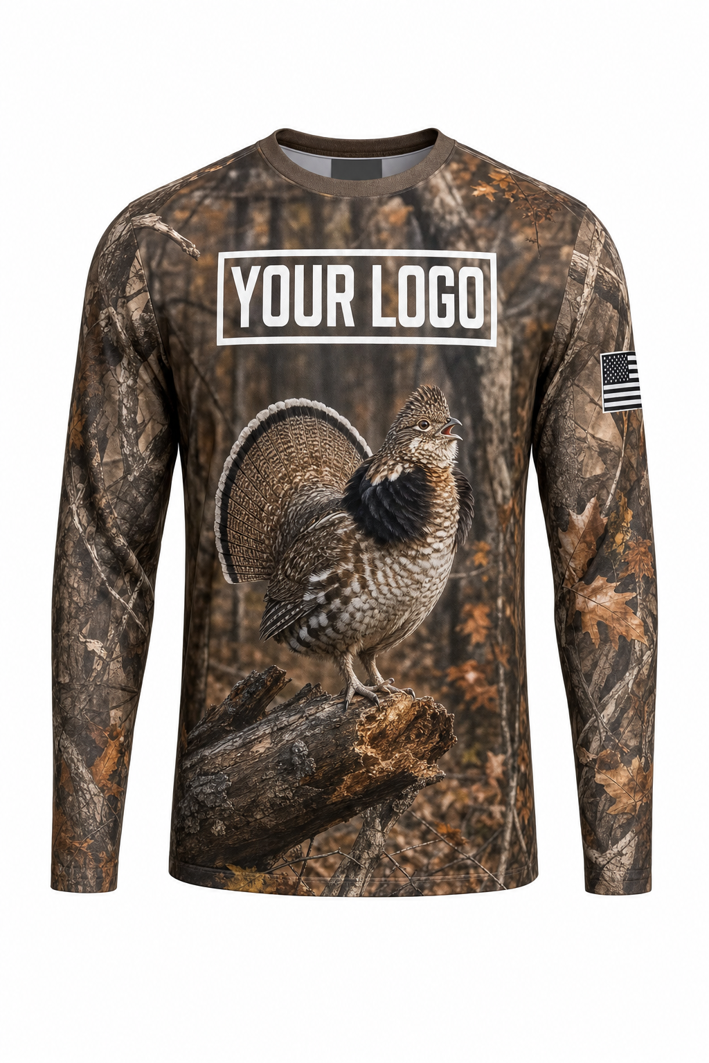 Ruffed Grouse Hunting Guide Crew Uniform - custom company logo all-over-print uniform
