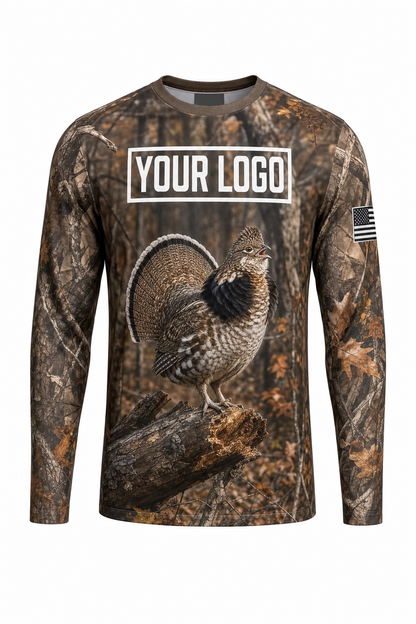 Ruffed Grouse Hunting Guide Crew Uniform - custom company logo all-over-print uniform