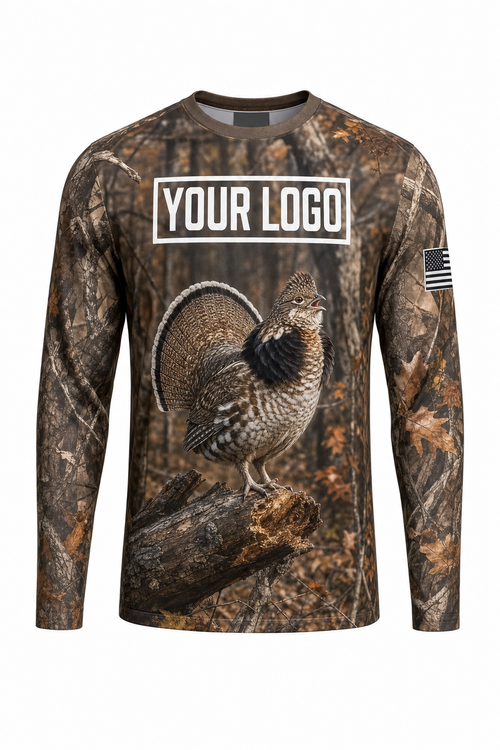 Ruffed Grouse Hunting Guide Crew Uniform - custom company logo all-over-print uniform