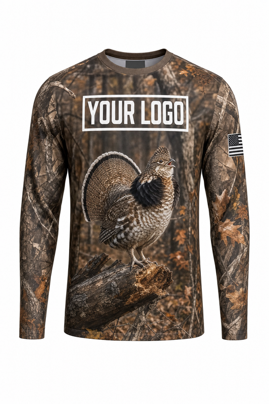 Ruffed Grouse Hunting Guide Crew Uniform - custom company logo all-over-print uniform