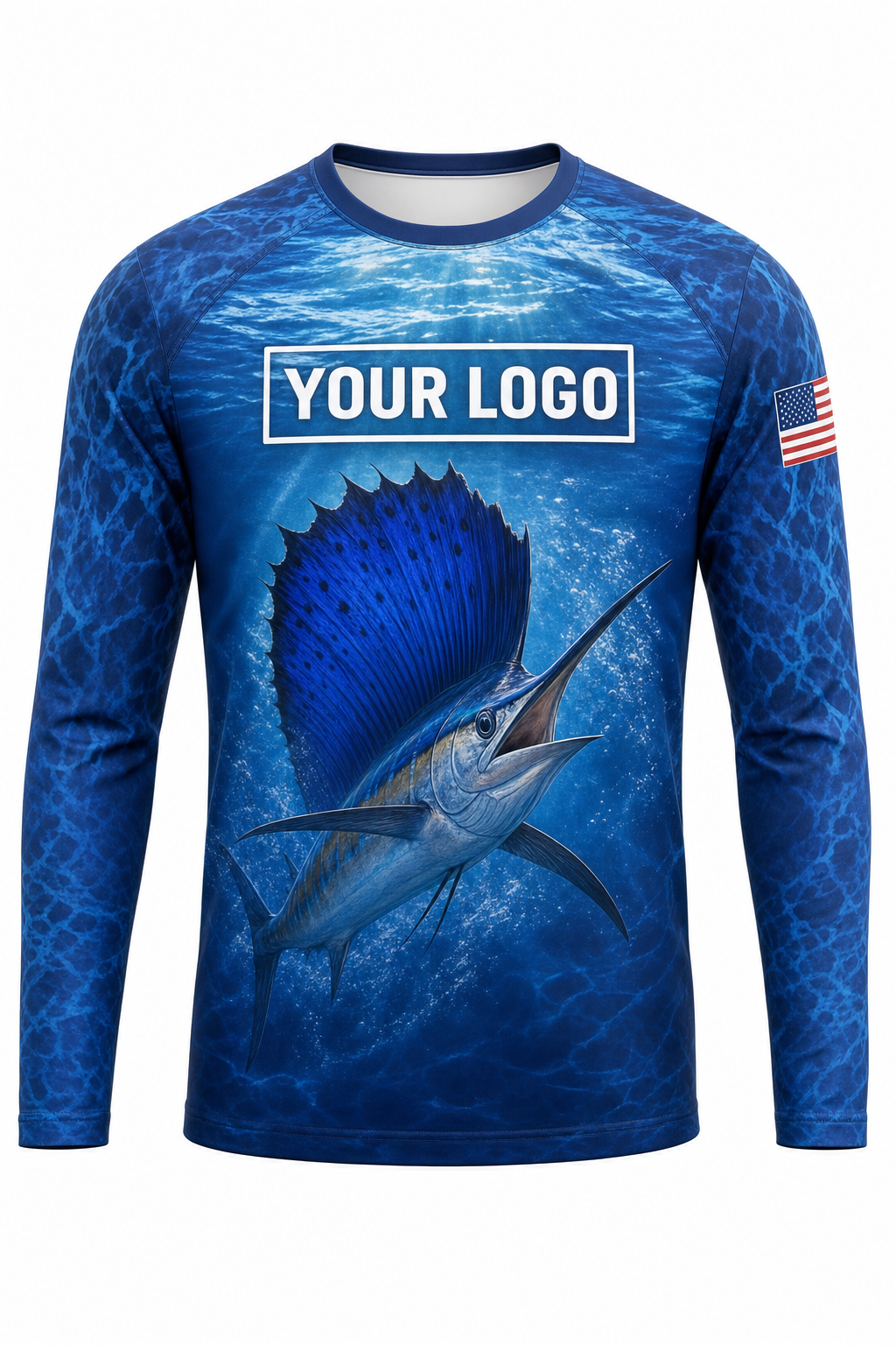 Sailfish Fishing Charter Crew Uniform - custom company logo all-over-print uniform