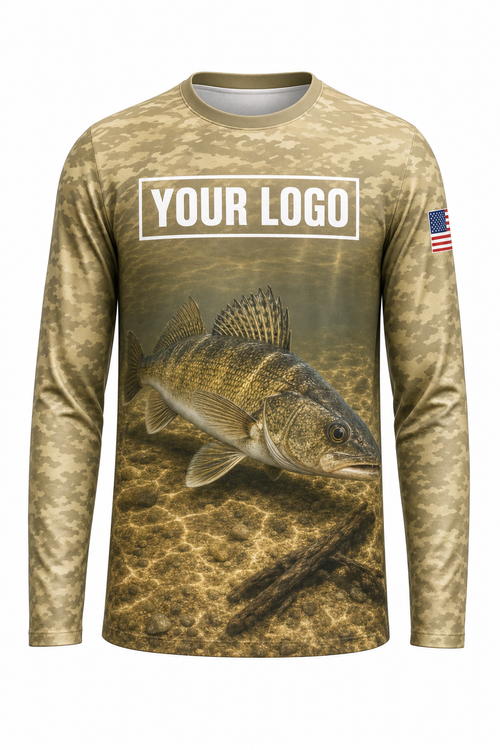 Sauger Fishing Charter Crew Uniform - custom company logo all-over-print uniform