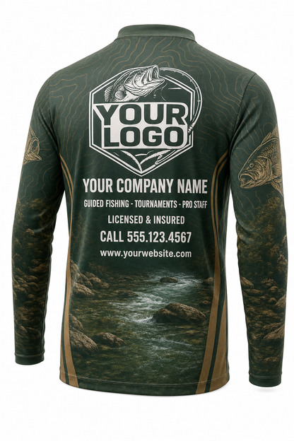 Smallmouth Bass Fishing Charter Crew Uniform - custom company logo all-over-print uniform