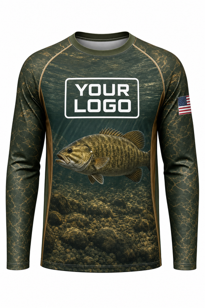 Smallmouth Bass Fishing Charter Crew Uniform - custom company logo all-over-print uniform