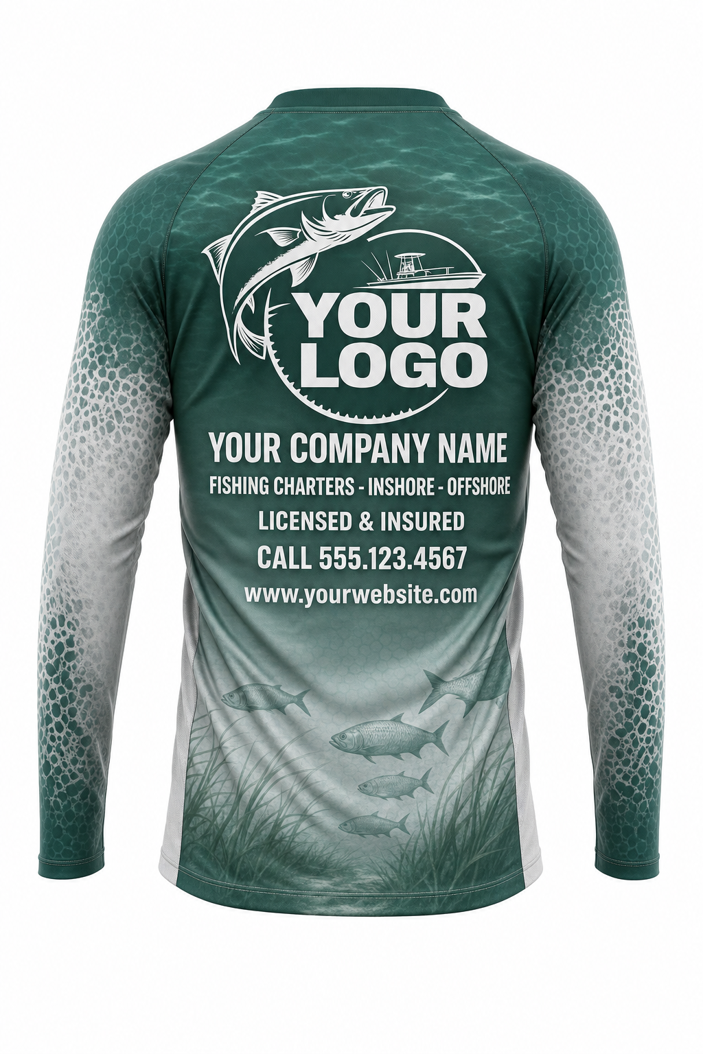 Snook Fishing Charter Crew Uniform - custom company logo all-over-print uniform