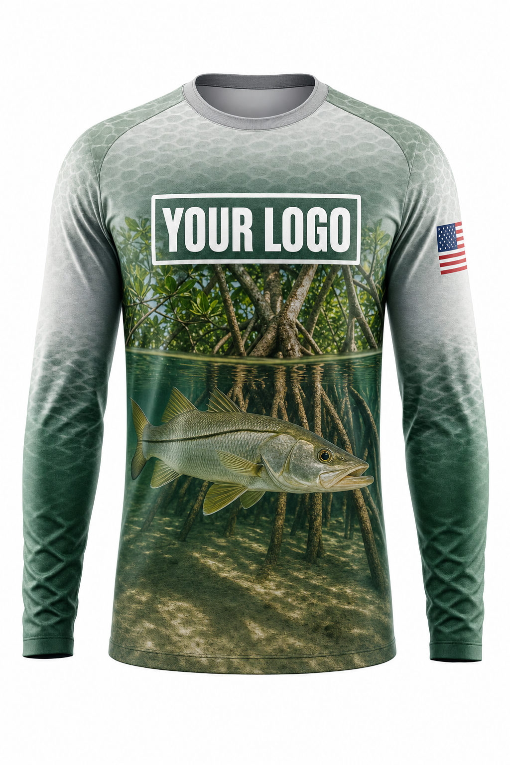 Snook Fishing Charter Crew Uniform - custom company logo all-over-print uniform