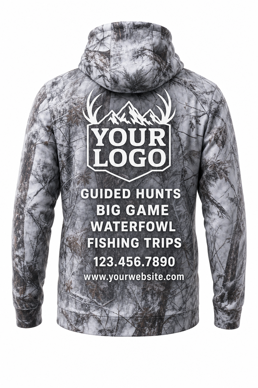 Snow Camo Texture — Hunting-Guide Crew Uniform (Custom AOP)