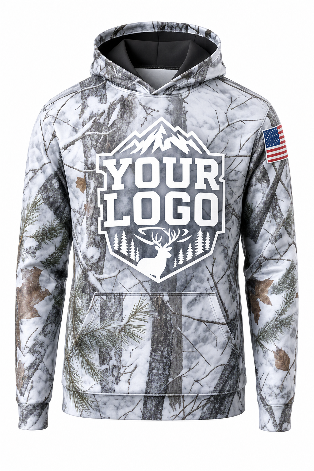 Snow Camo Texture — Hunting-Guide Crew Uniform (Custom AOP)
