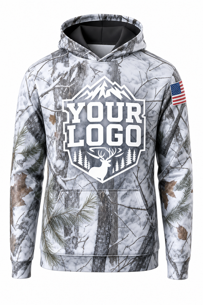 Snow Camo Texture — Hunting-Guide Crew Uniform (Custom AOP)