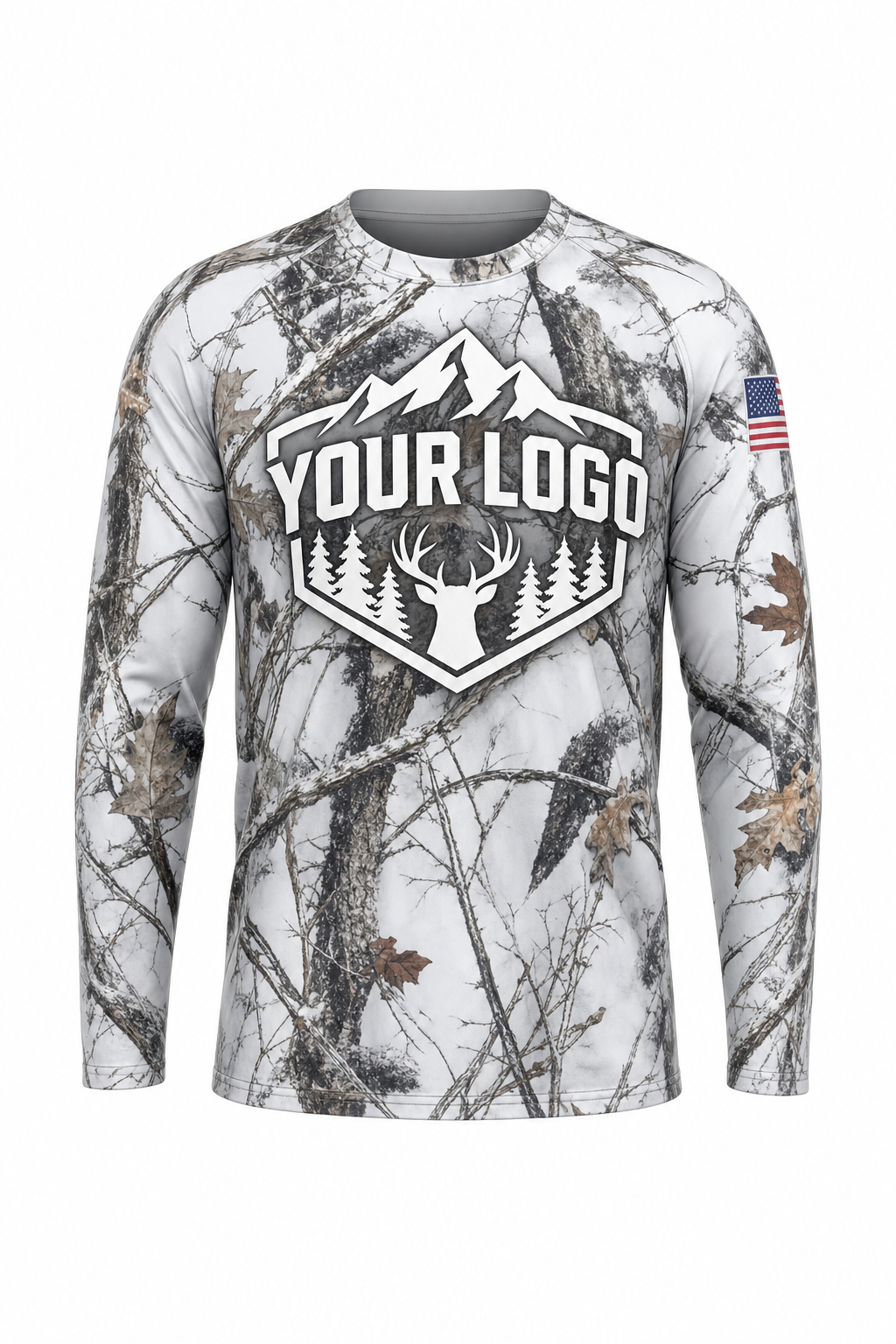 Snow Camo Texture — Hunting-Guide Crew Uniform (Custom AOP)