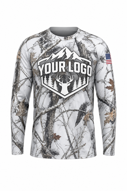 Snow Camo Texture — Hunting-Guide Crew Uniform (Custom AOP)
