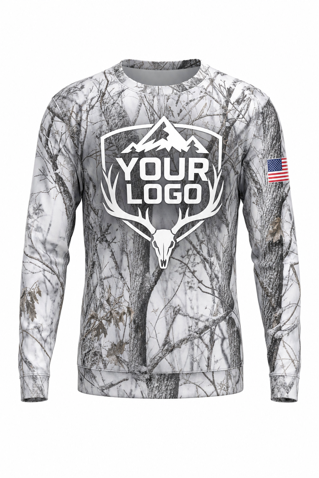 Snow Camo Texture — Hunting-Guide Crew Uniform (Custom AOP)