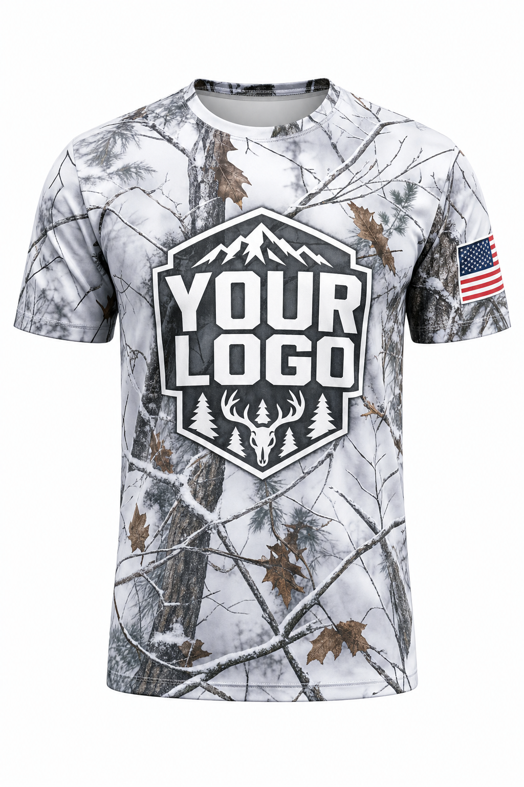 Snow Camo Texture — Hunting-Guide Crew Uniform (Custom AOP)