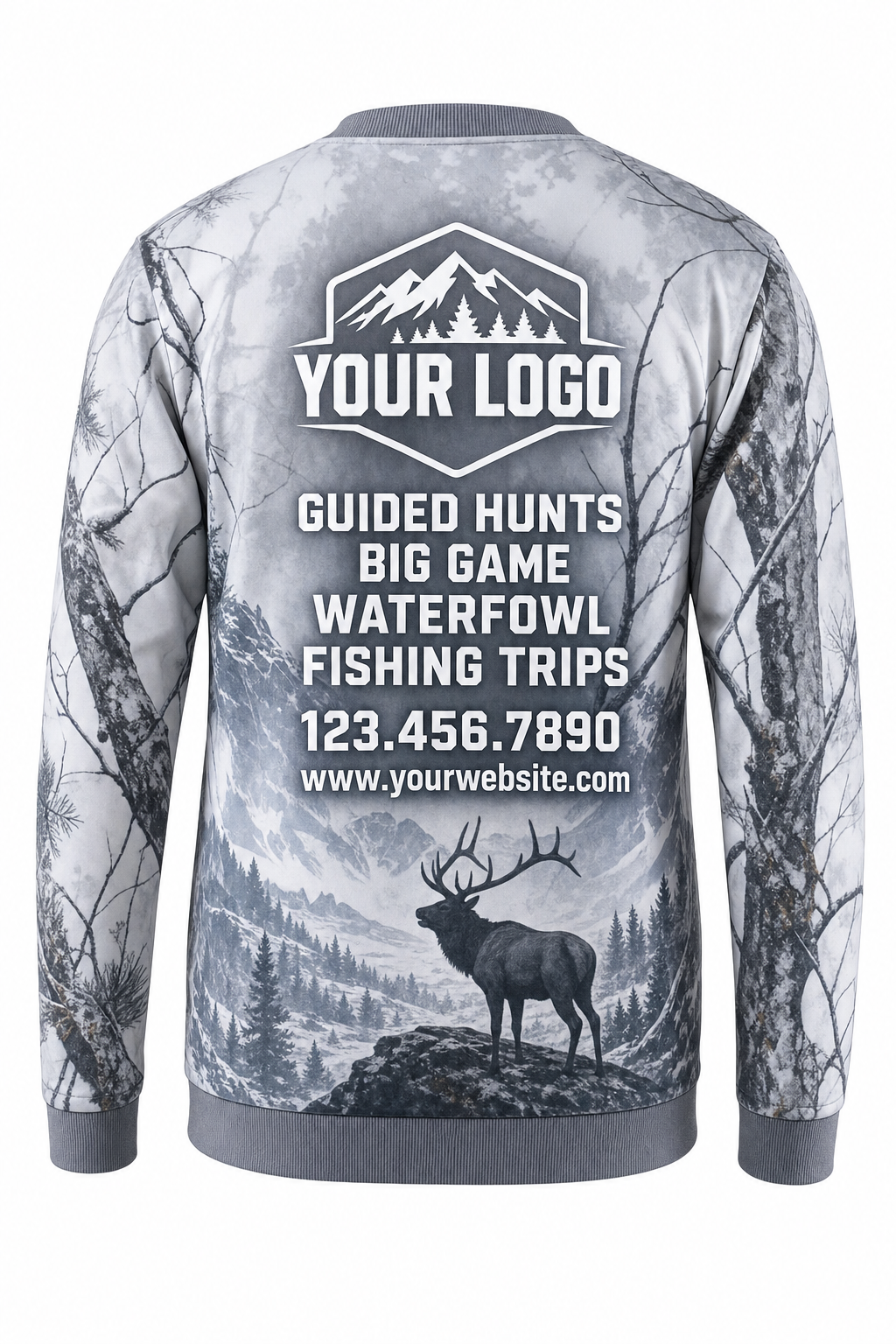 Snow Elk — Hunting-Guide Crew Uniform (Custom AOP)