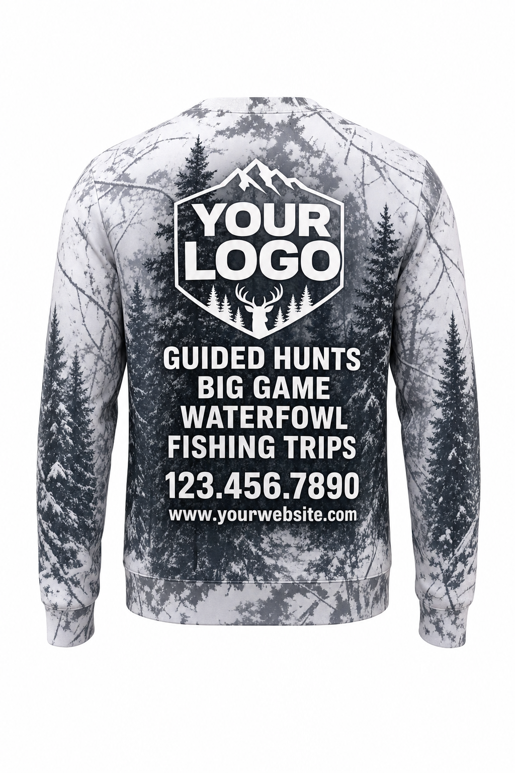 Snow Pine Forest — Hunting-Guide Crew Uniform (Custom AOP)
