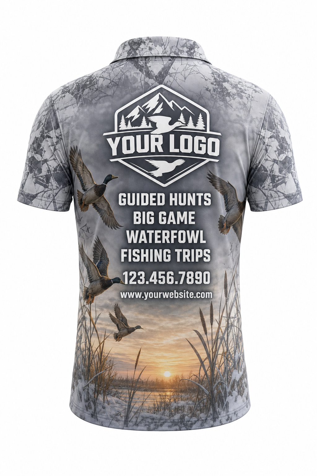 Snow Waterfowl — Hunting-Guide Crew Uniform (Custom AOP)