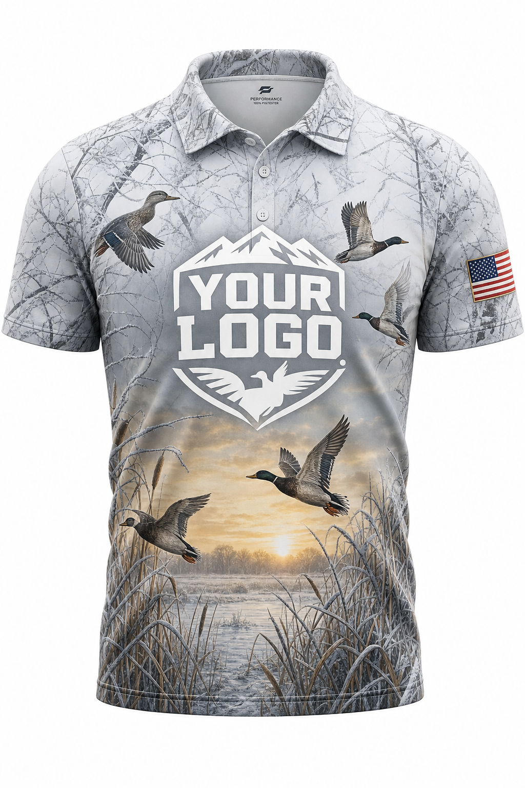 Snow Waterfowl — Hunting-Guide Crew Uniform (Custom AOP)